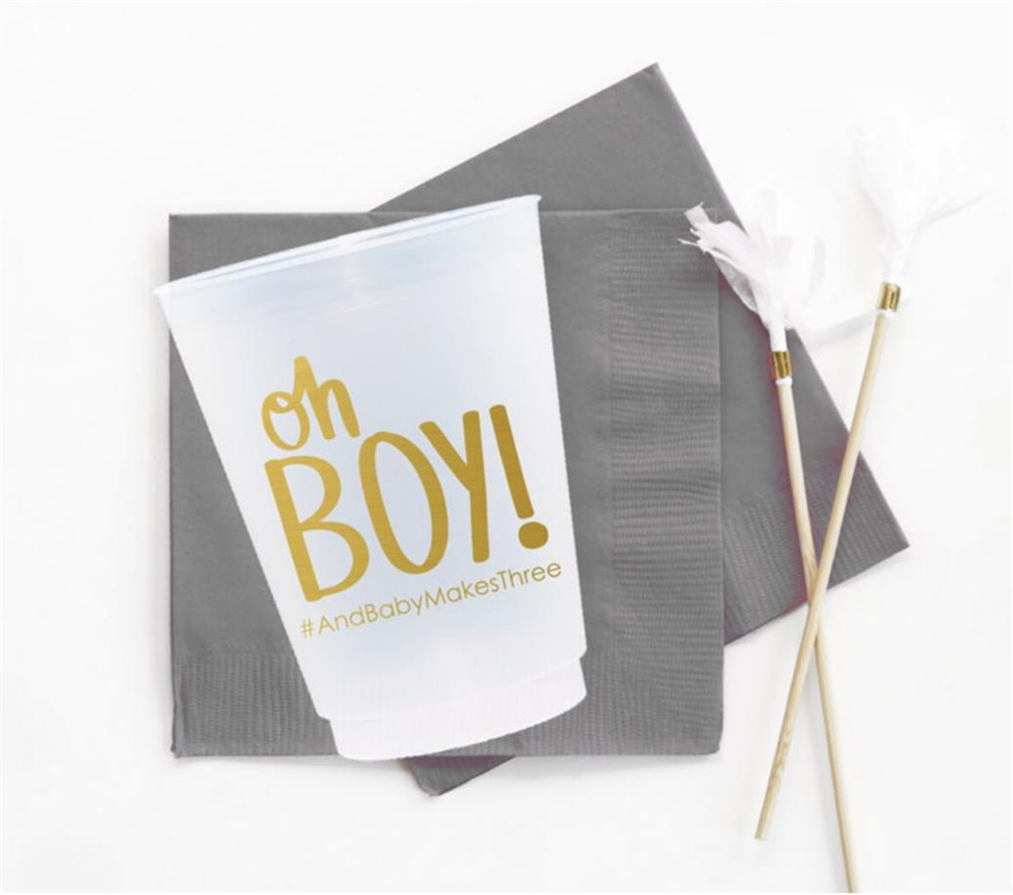 Baby Clothing Ideas - Oh Boy Baby Shower Cups Personalized