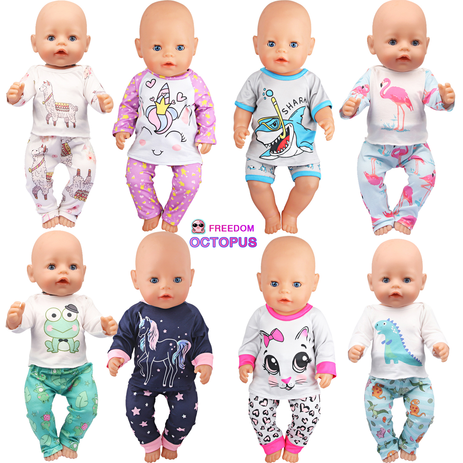 Baby Sleep Suit - Doll Clothes Pajamas For 43cm Baby