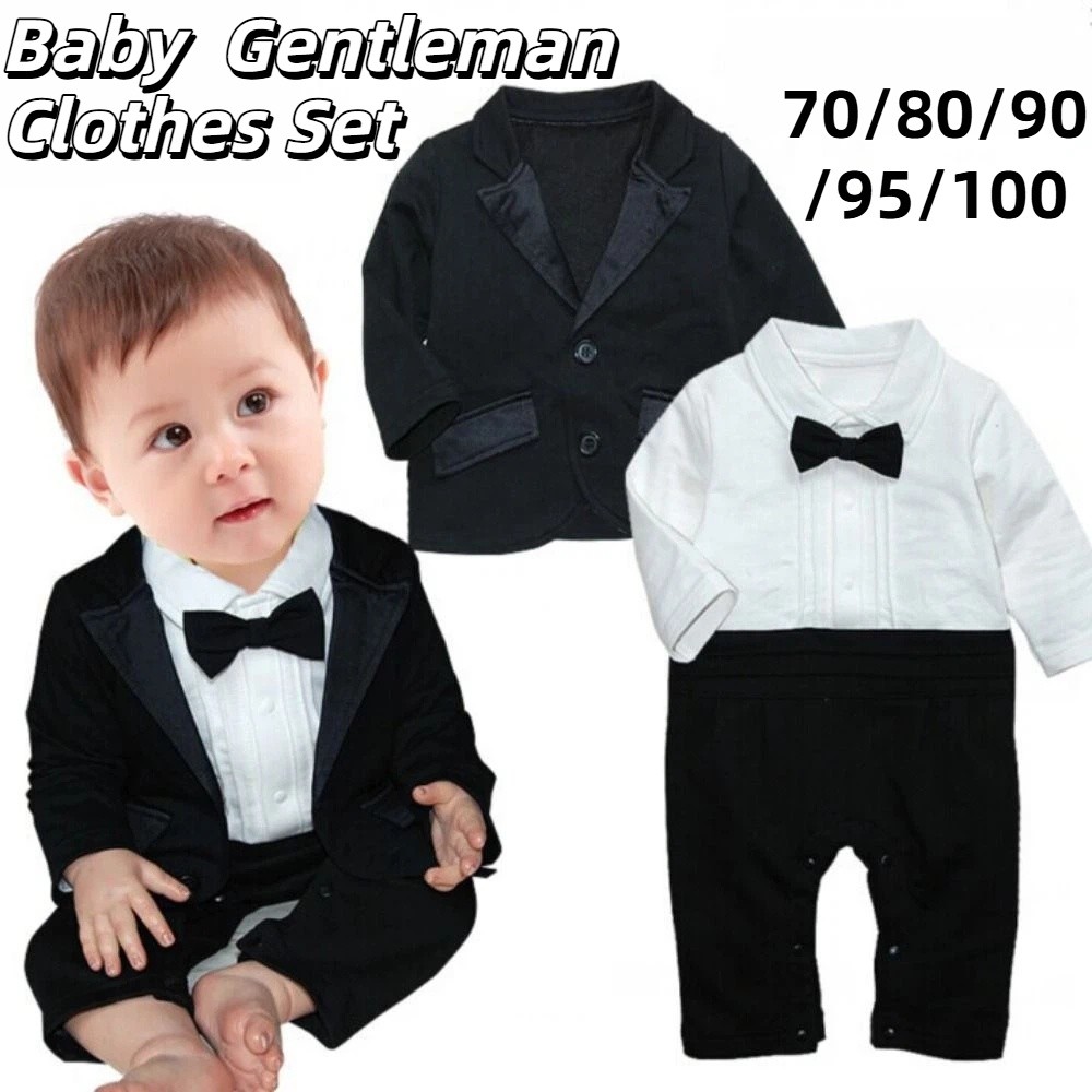 2Pcs/Set Black Tuxedo Gentlema - Baby Clothing Bundles review and price